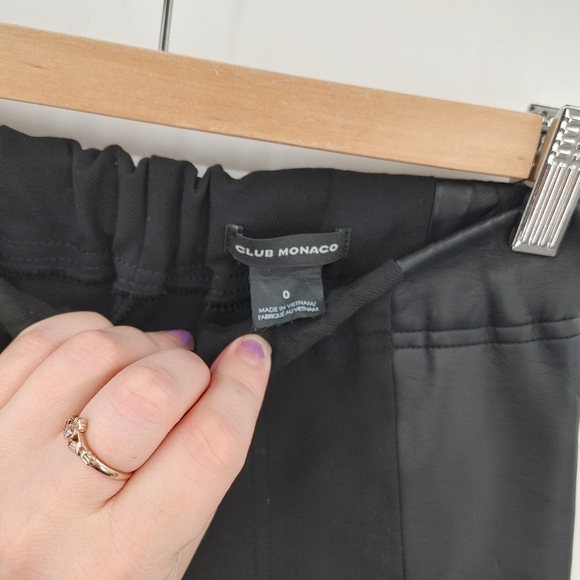 Club Monaco | faux leather blocked leggings - Picture 4 of 8